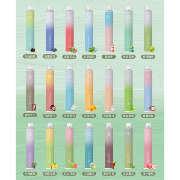 哩啞4代拋棄式電子煙-口味 ILIA BAR4 6500 Puffs 哩啞4代拋棄式電子煙 711到付