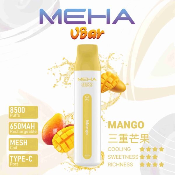 meha8500-三重芒果 Meha Vbar 8500 Puffs 拋棄式電子煙 台灣一次性電子煙推薦 現貨